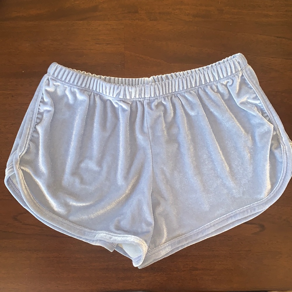 Brandy Melville blue velvet shorts